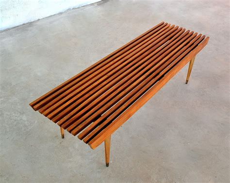 Simplicity and Style: Discover the Perfect Addition to your Modern Home with a Slat Bench Mid Century